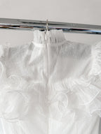 Amy Jane London White Long Sleeve Ruffle Tiered Detail Flared Evalina Mini Dress - House Of Huntington