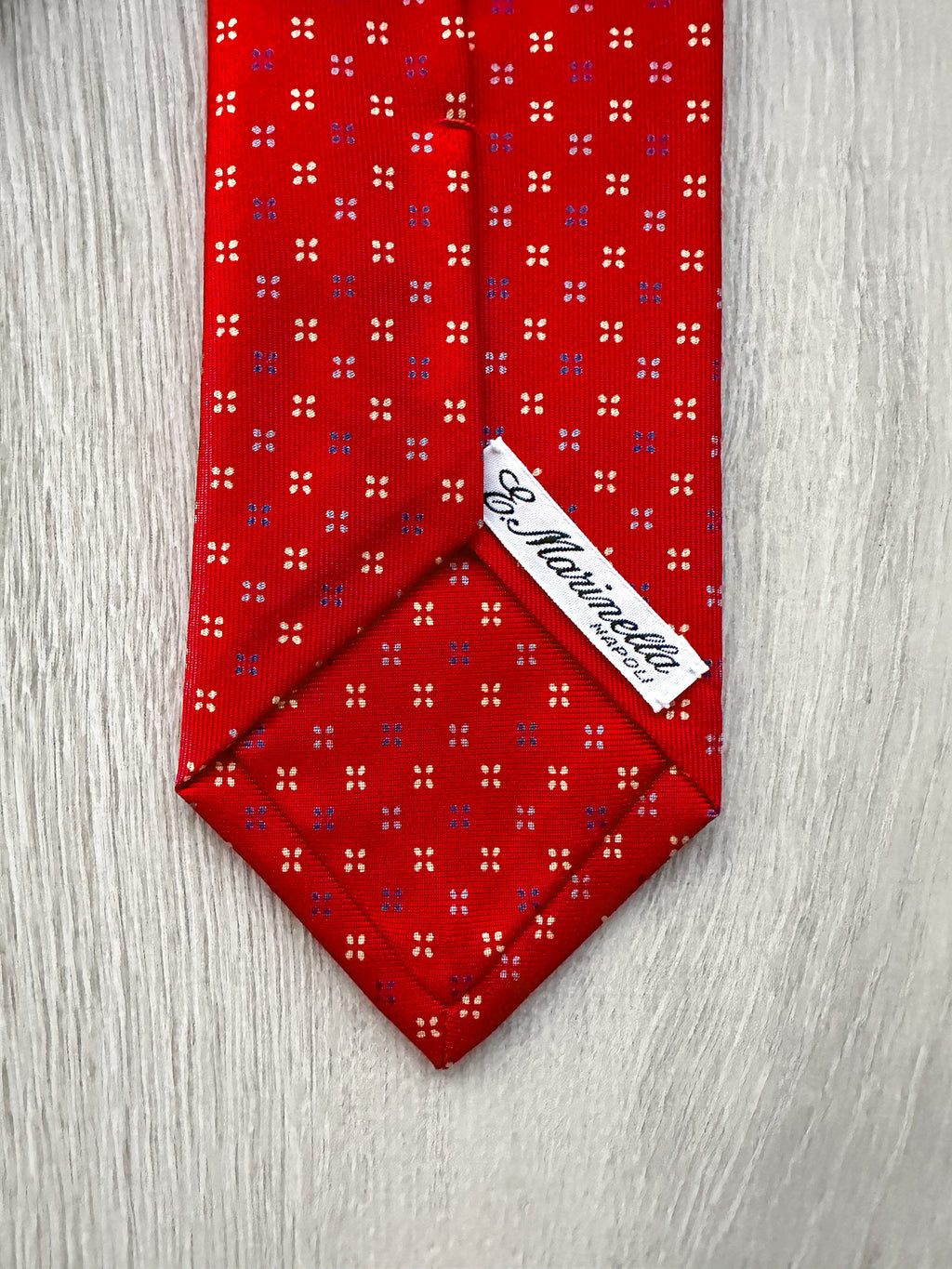 E Marinella Red Tie Blue 4 Dot Print