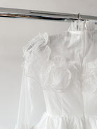 Amy Jane London White Long Sleeve Ruffle Tiered Detail Flared Evalina Mini Dress - House Of Huntington