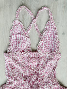 Amy Jane London Pink Ditsy Floral Bow Print Corset Lace Up Bodice Ruffle Tiered Mini Fairytale Iris Dress - House Of Huntington