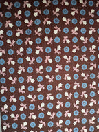 E Marinella Dark Brown Blue Floral Silk Tie