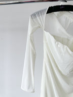 House Of CB Millarose White Mesh Corset Long Sleeve Collared Open Front Midi Dress