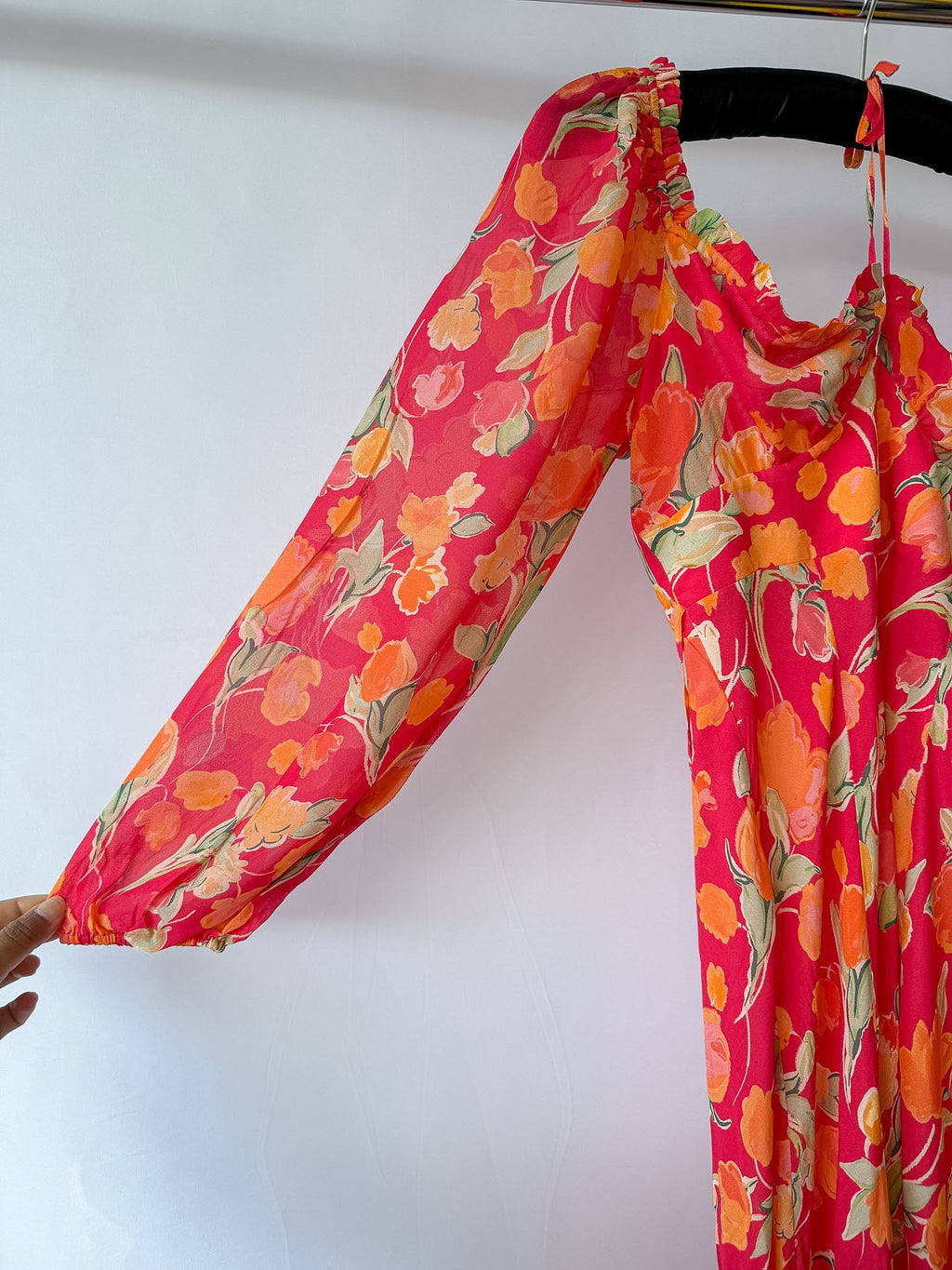 Rixo Jeanie Floral Print Silk Midi Dress