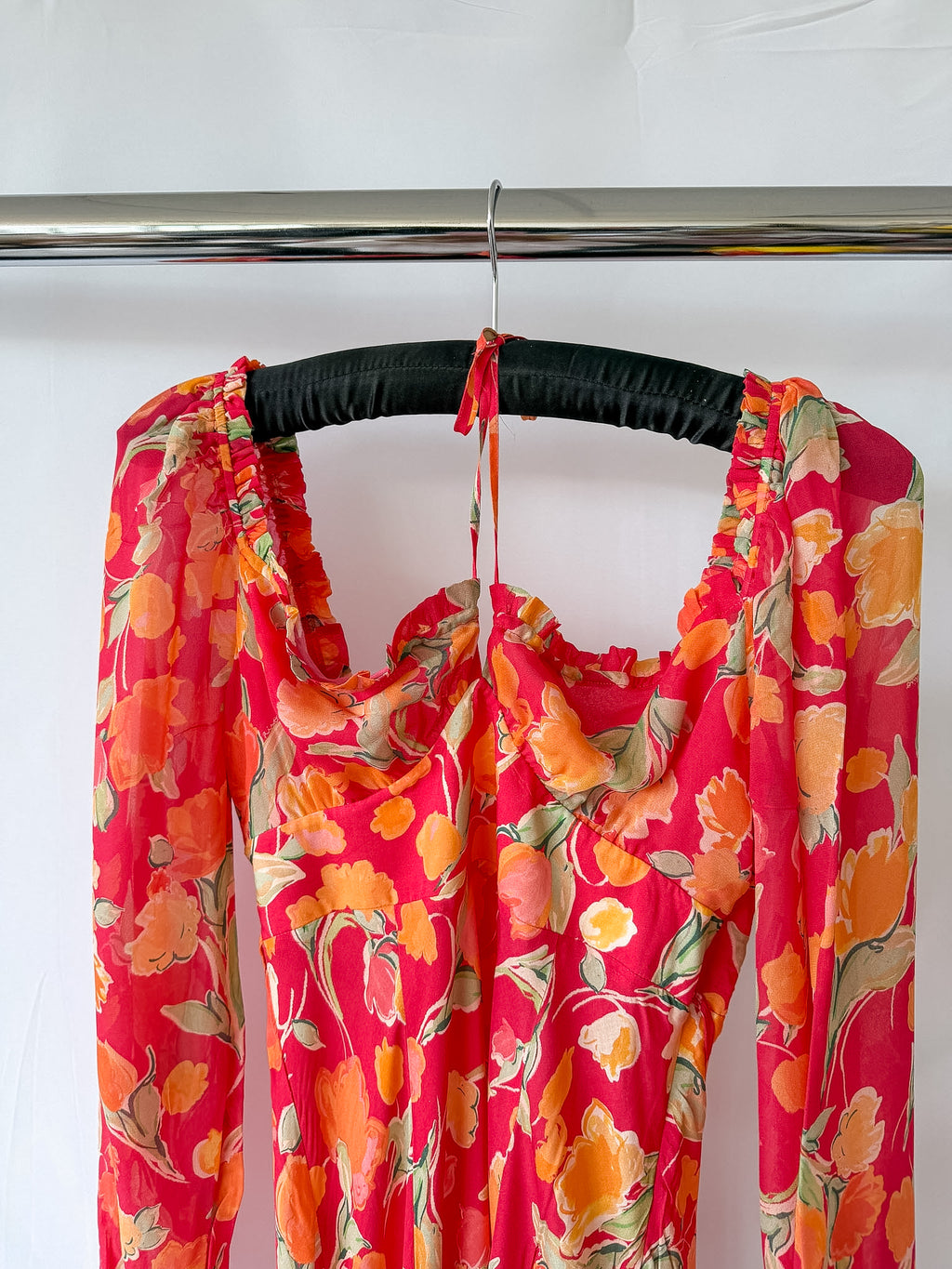 Rixo Jeanie Floral Print Silk Midi Dress