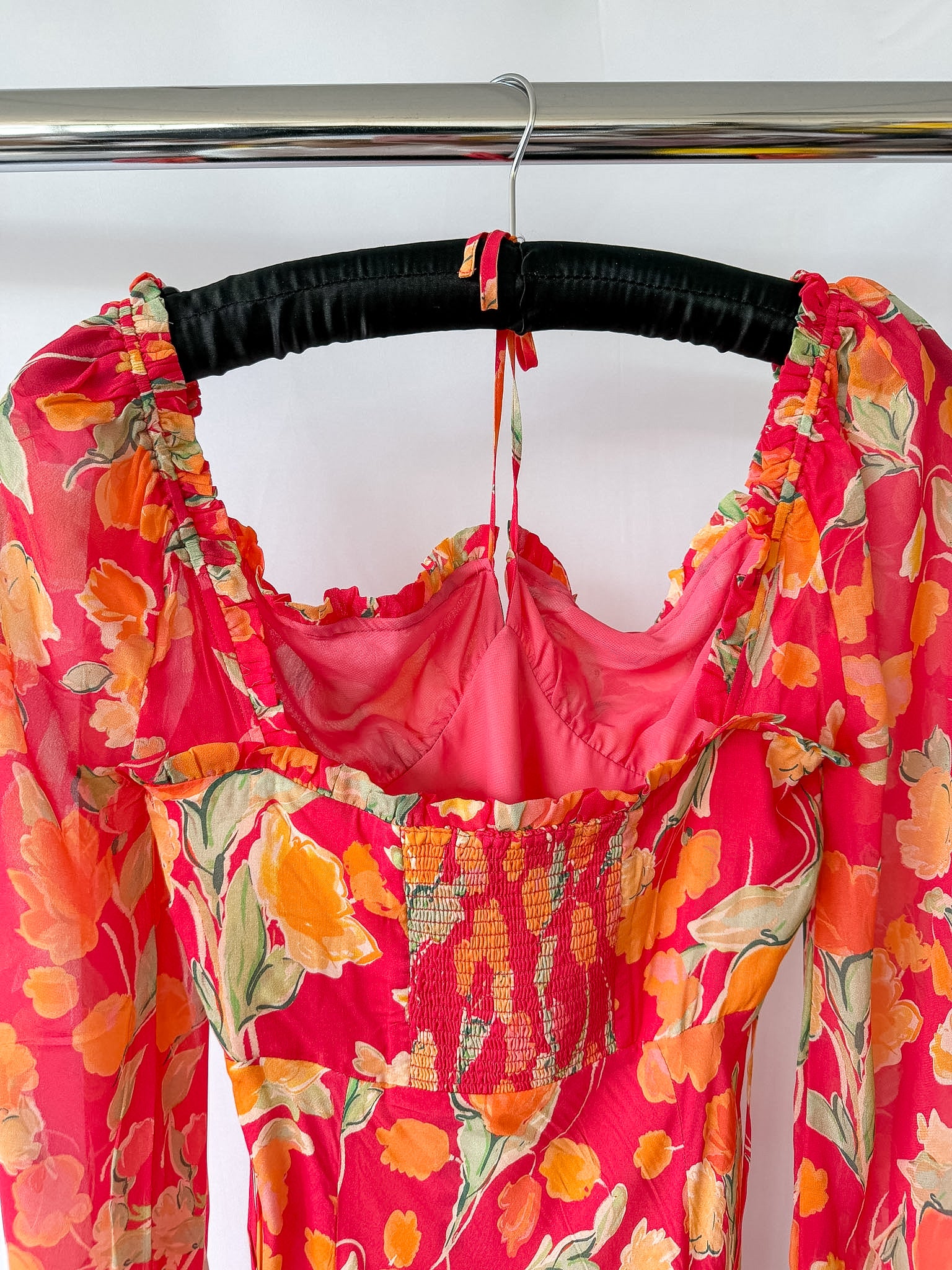 Rixo Jeanie Floral Print Silk Midi Dress