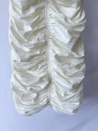Area NYC White Heart Ring Ruched Mini Dress