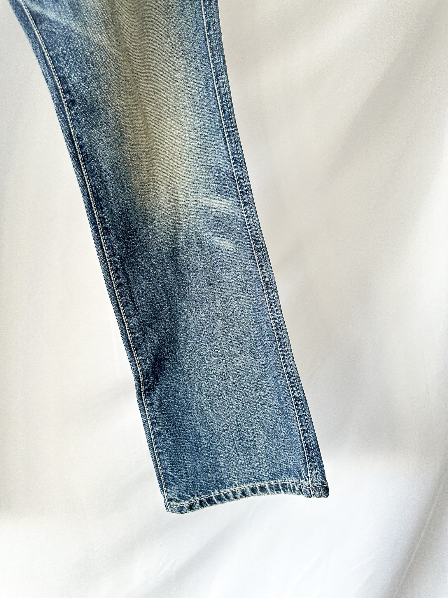 AG Jeans Denim Distressed High Rise Slim Flare Jodi Crop Jeans