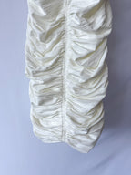Area NYC White Heart Ring Ruched Mini Dress