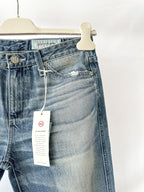 AG Jeans Denim Distressed High Rise Slim Flare Jodi Crop Jeans