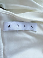 Area NYC White Heart Ring Ruched Mini Dress