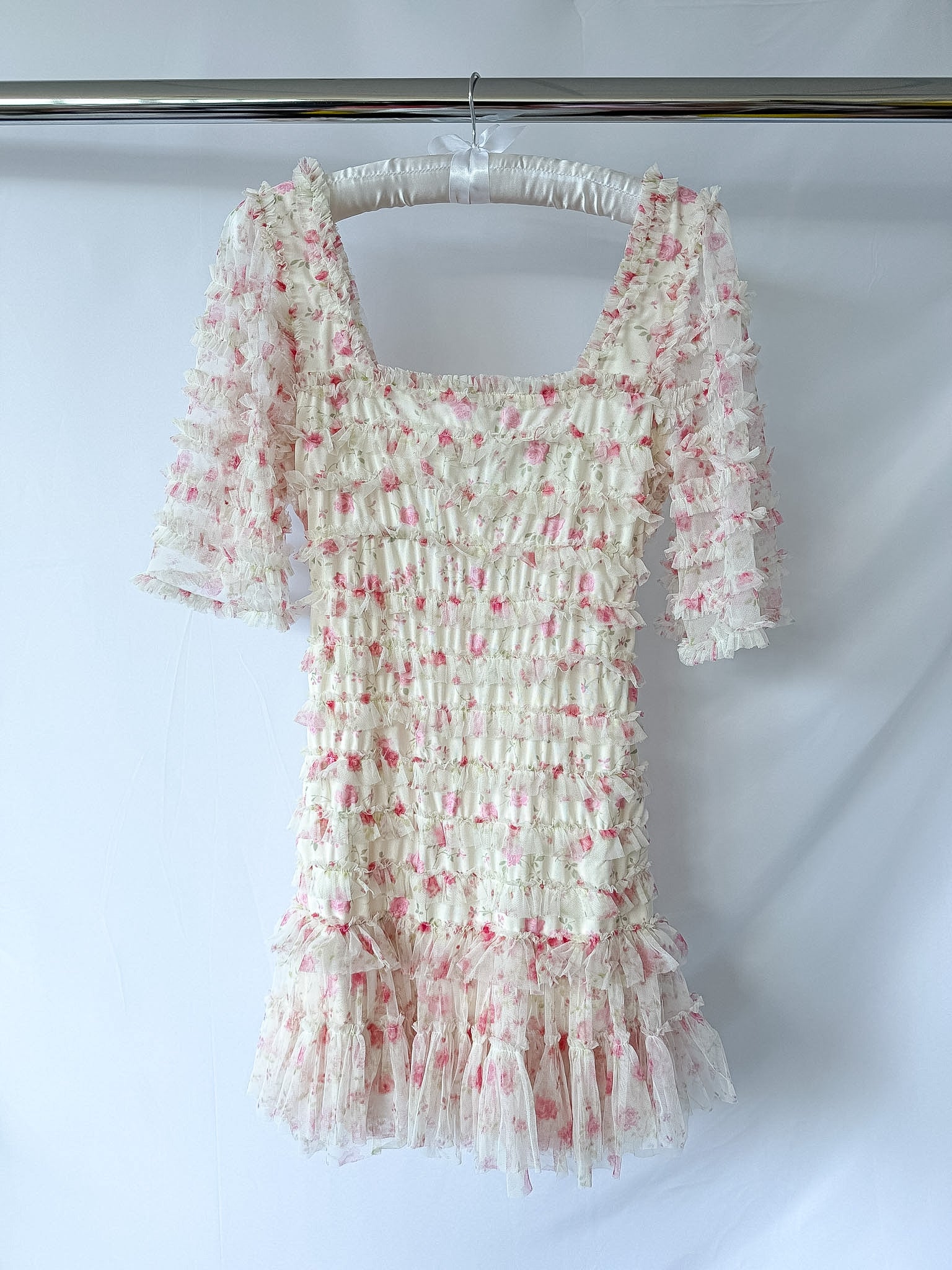 Needle & Thread Rose Ditsy Frilled Woven Mini Dress