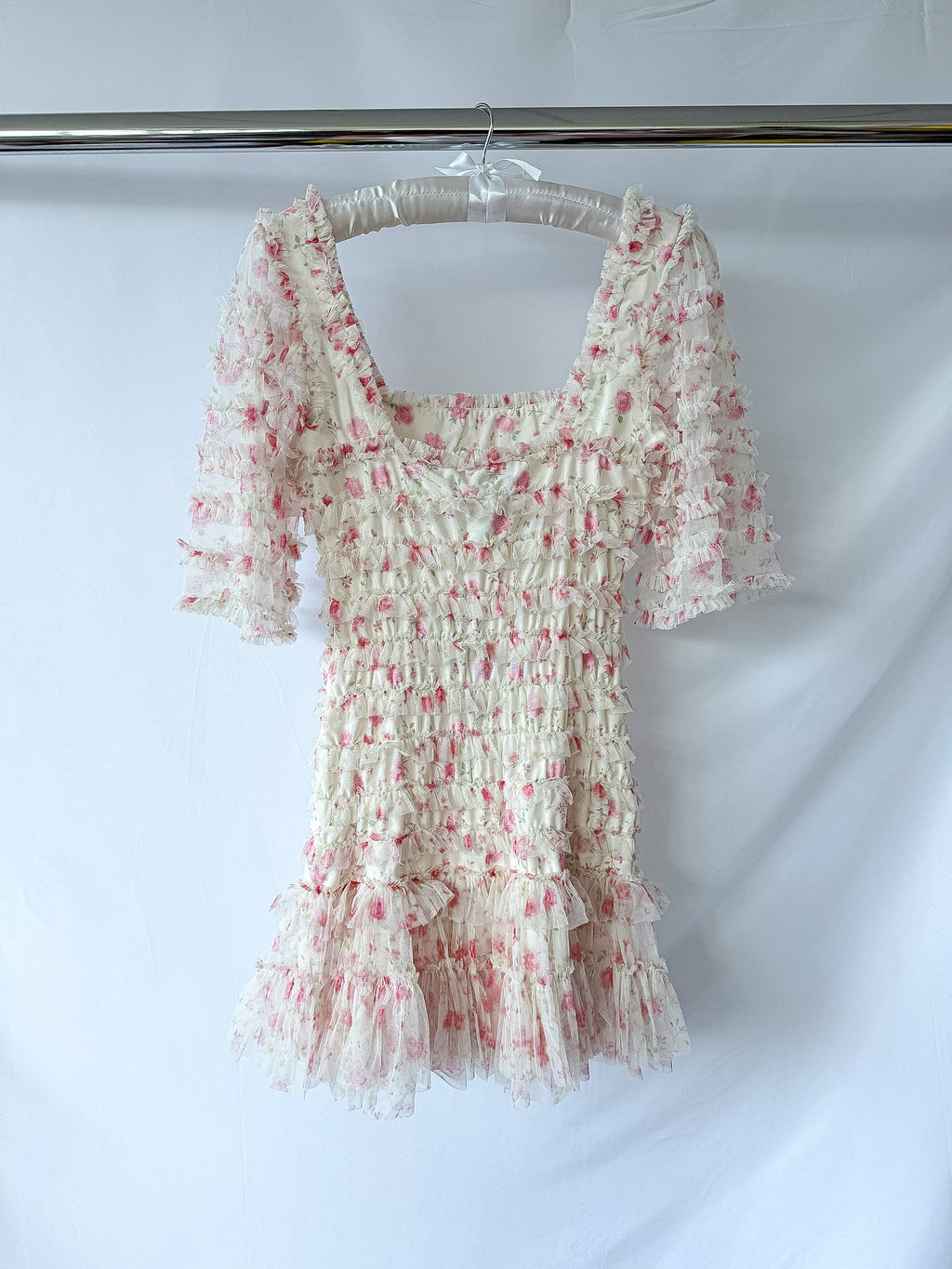 Needle & Thread Rose Ditsy Frilled Woven Mini Dress