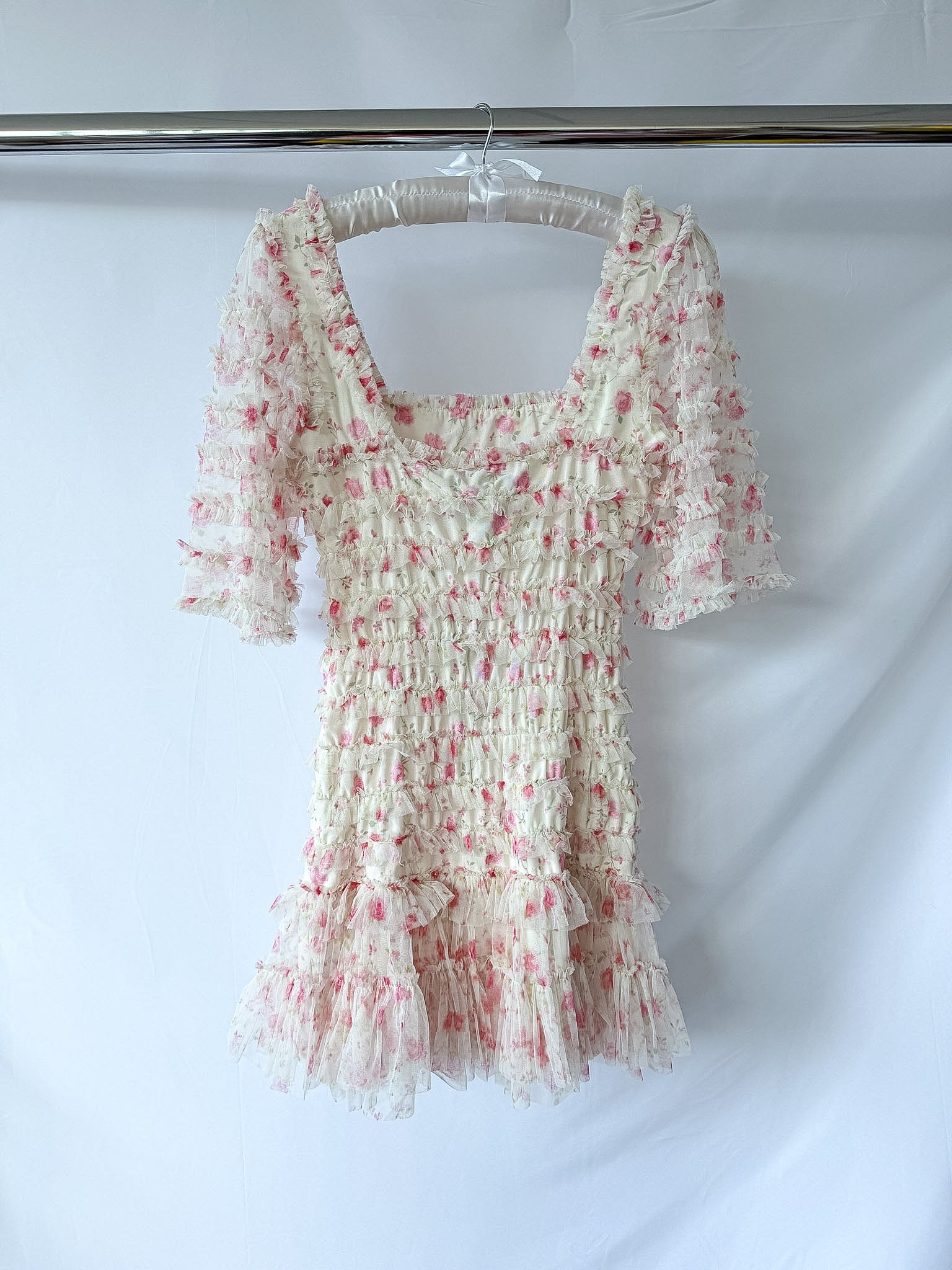 Needle & Thread Rose Ditsy Frilled Woven Mini Dress