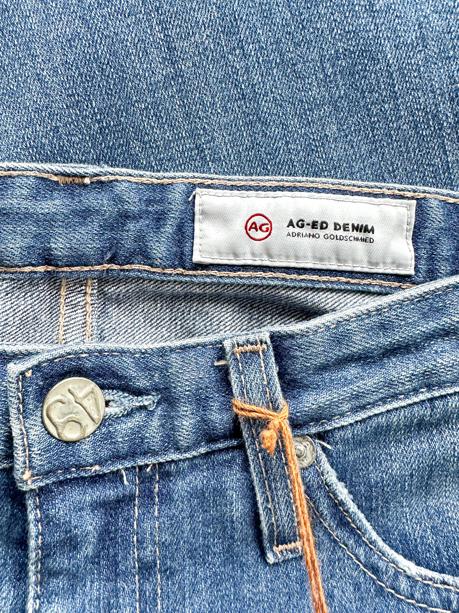 AG Jeans Blue Denim Isabelle High Rise Straight Leg Crop Jeans