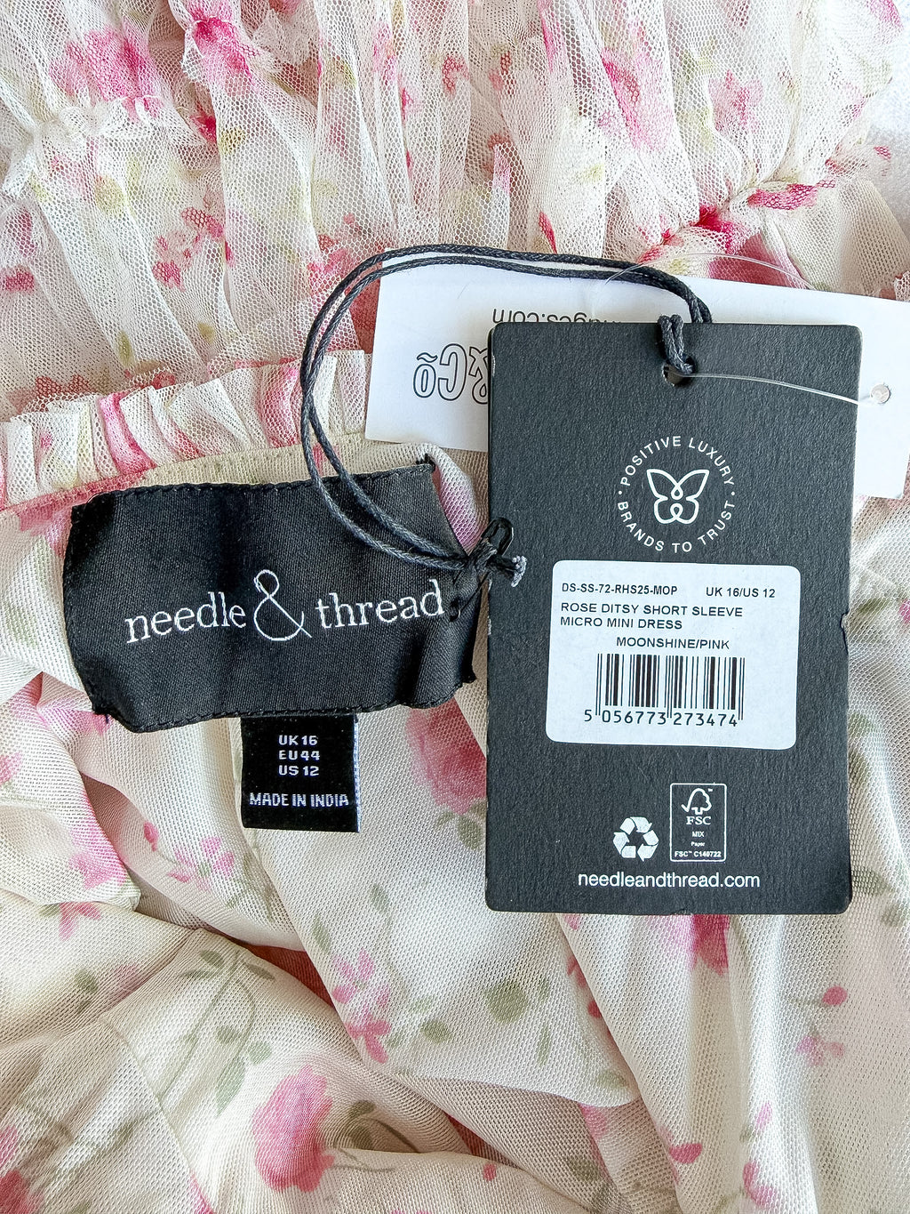 Needle & Thread Rose Ditsy Frilled Woven Mini Dress