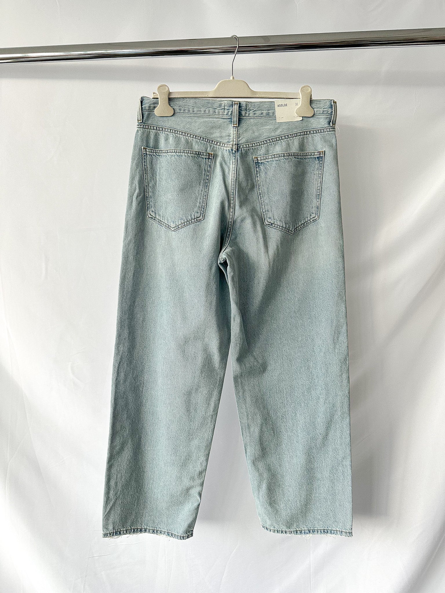 Agolde Criss Cross Light Blue Denim Jeans