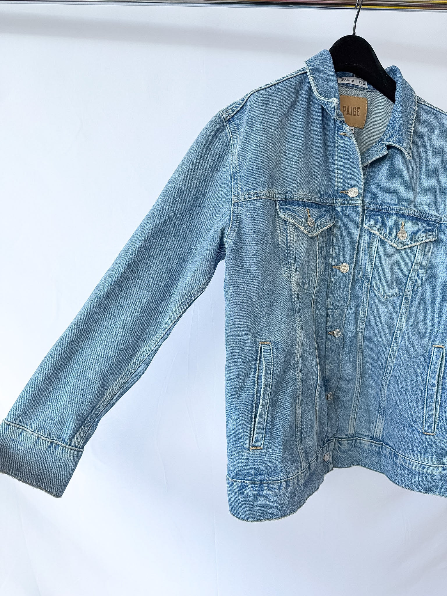 PAIGE x Disney Cinderella Story Book Cover Embroidered Wren Denim Jacket