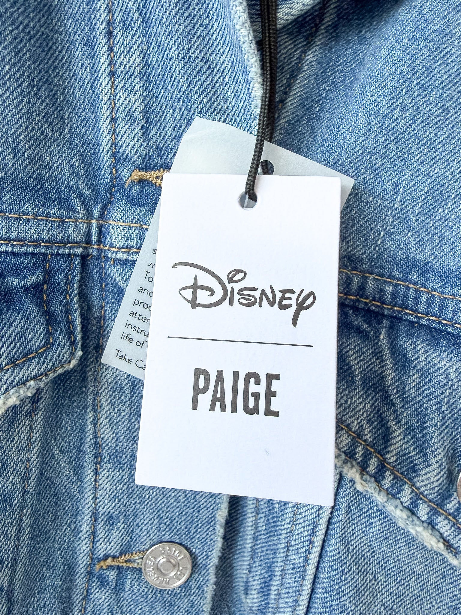 PAIGE x Disney Cinderella Story Book Cover Embroidered Wren Denim Jacket