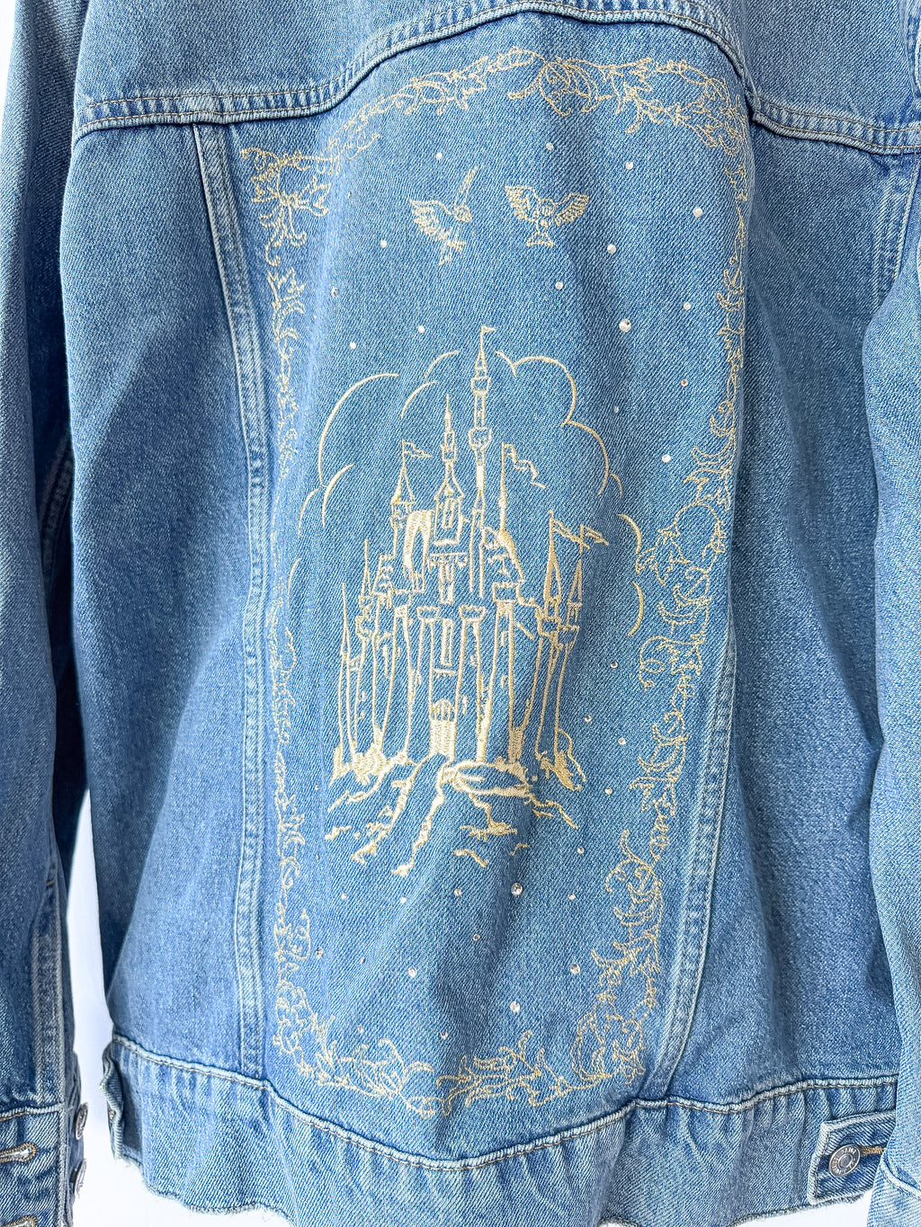 PAIGE x Disney Cinderella Story Book Cover Embroidered Wren Denim Jacket