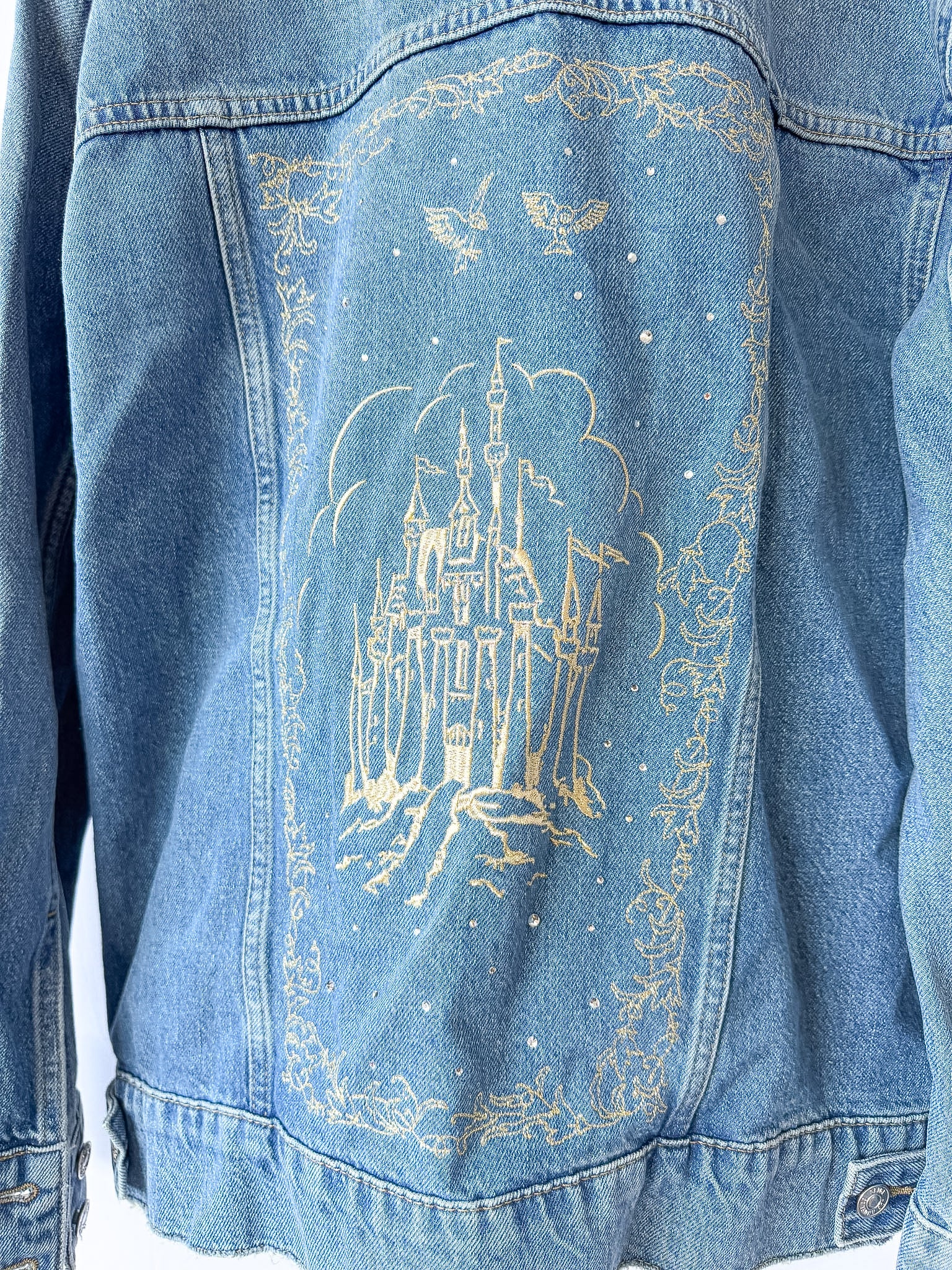 PAIGE x Disney Cinderella Story Book Cover Embroidered Wren Denim Jacket