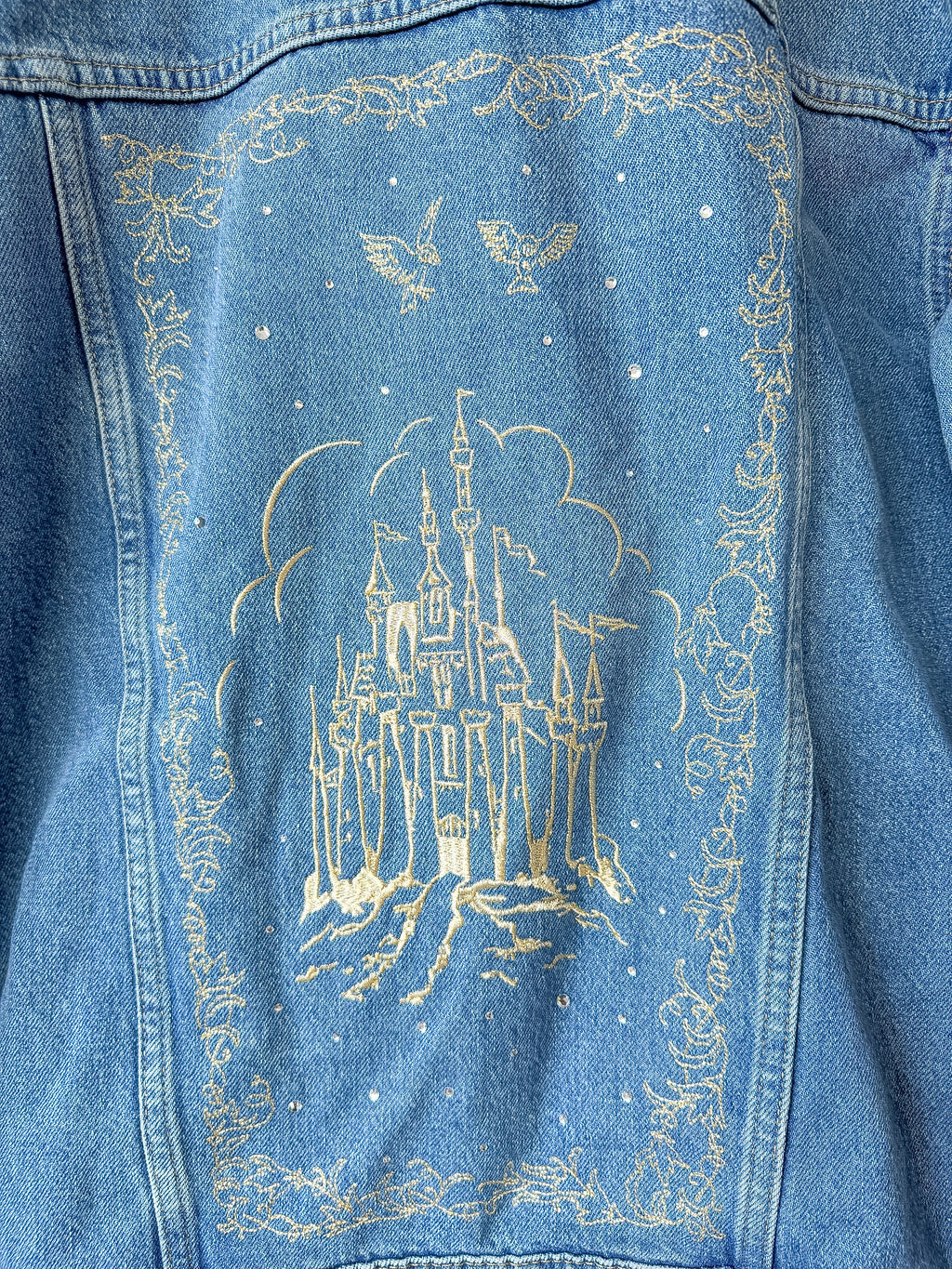 PAIGE x Disney Cinderella Story Book Cover Embroidered Wren Denim Jacket