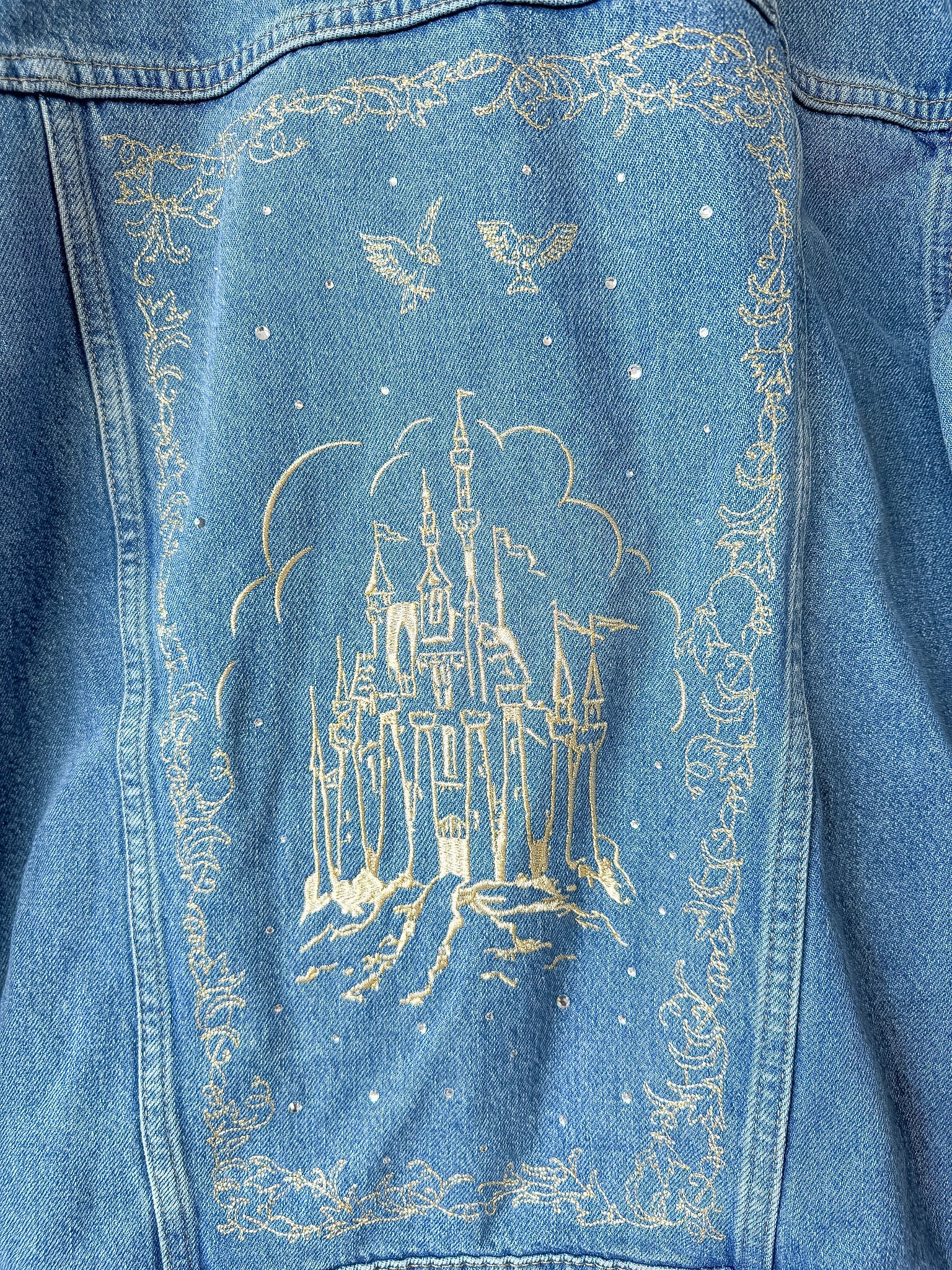 PAIGE x Disney Cinderella Story Book Cover Embroidered Wren Denim Jacket