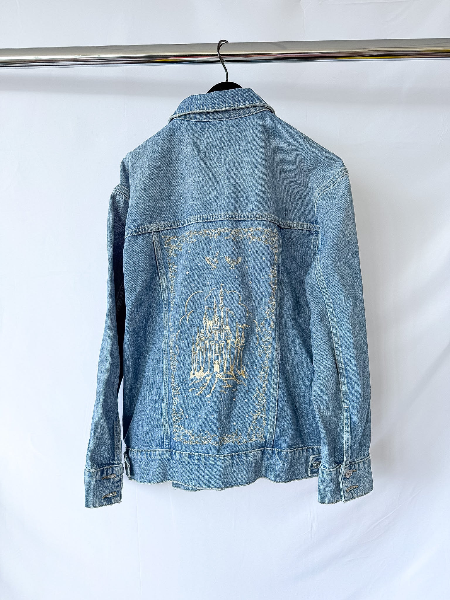 PAIGE x Disney Cinderella Story Book Cover Embroidered Wren Denim Jacket
