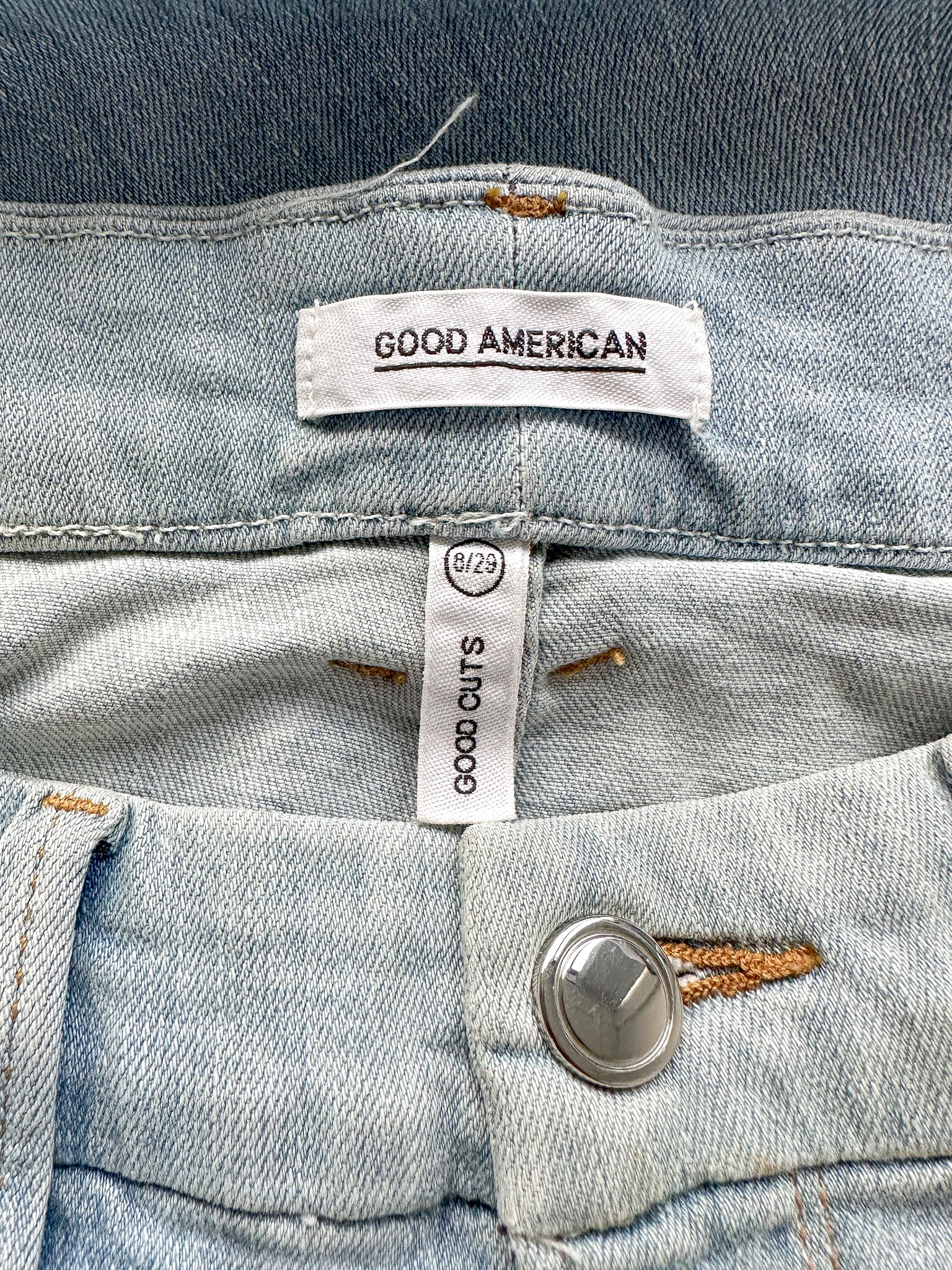 Good American Good Cuts Light Blue Distressed Jeans