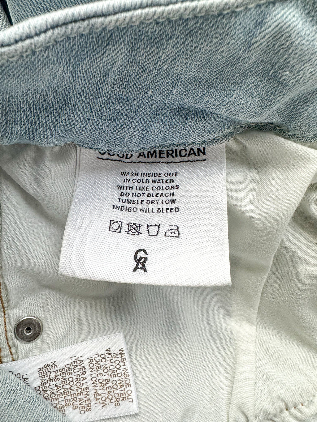 Good American Good Cuts Light Blue Distressed Jeans