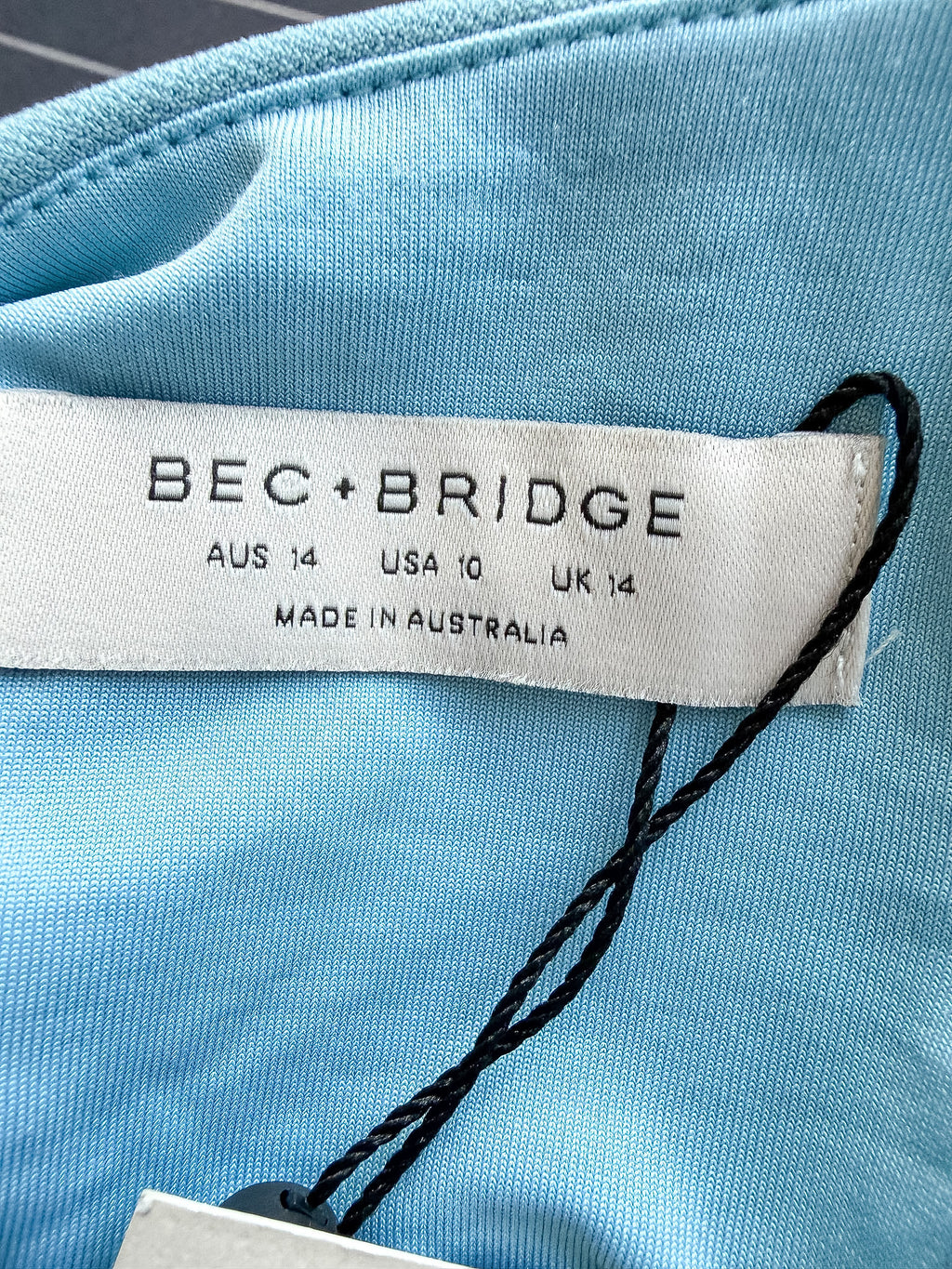 Bec + Bridge Reina Blue Open-Back Stretch-Woven Mini Dres