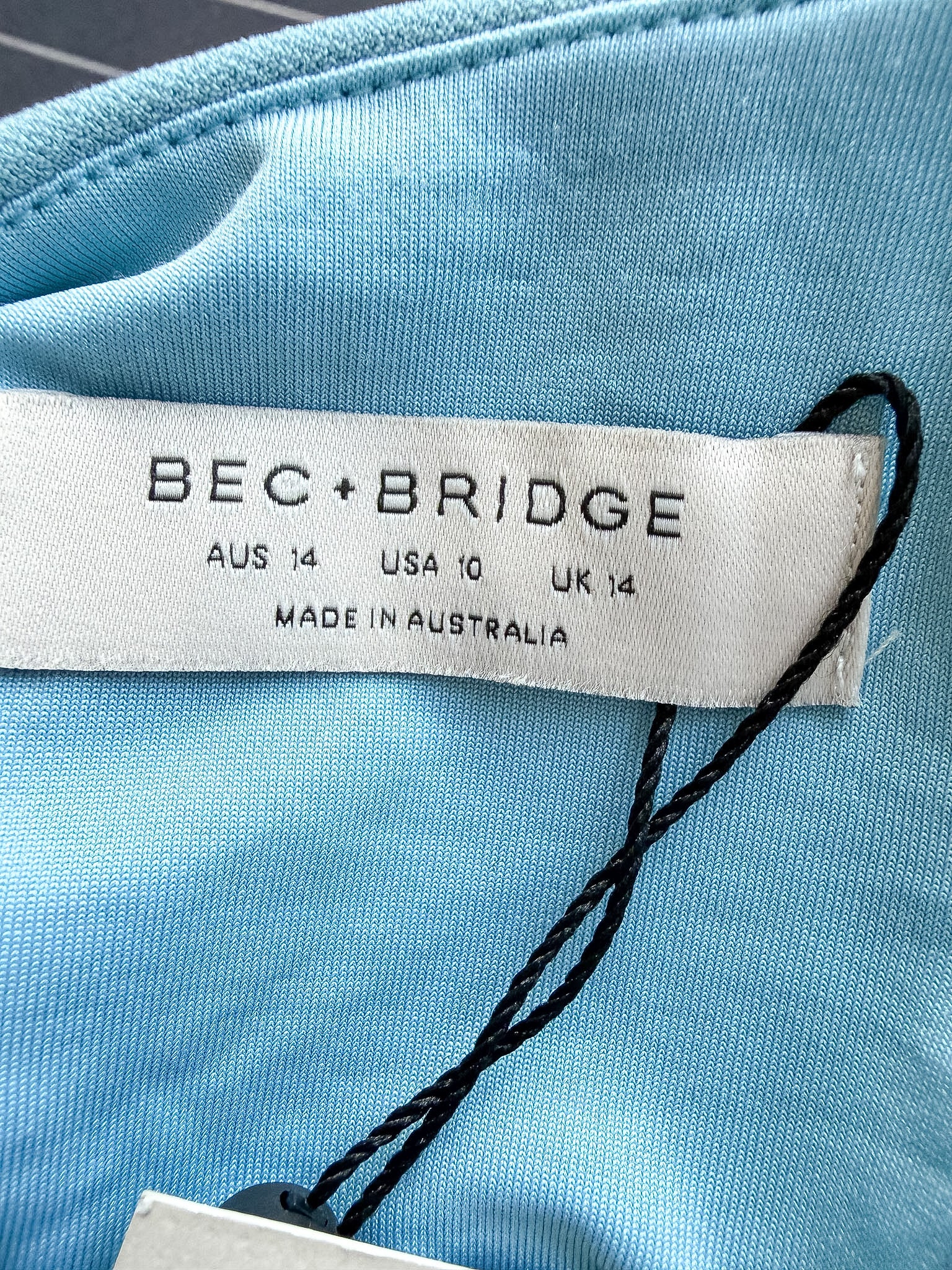 Bec + Bridge Reina Blue Open-Back Stretch-Woven Mini Dres