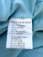 Bec + Bridge Reina Blue Open-Back Stretch-Woven Mini Dres