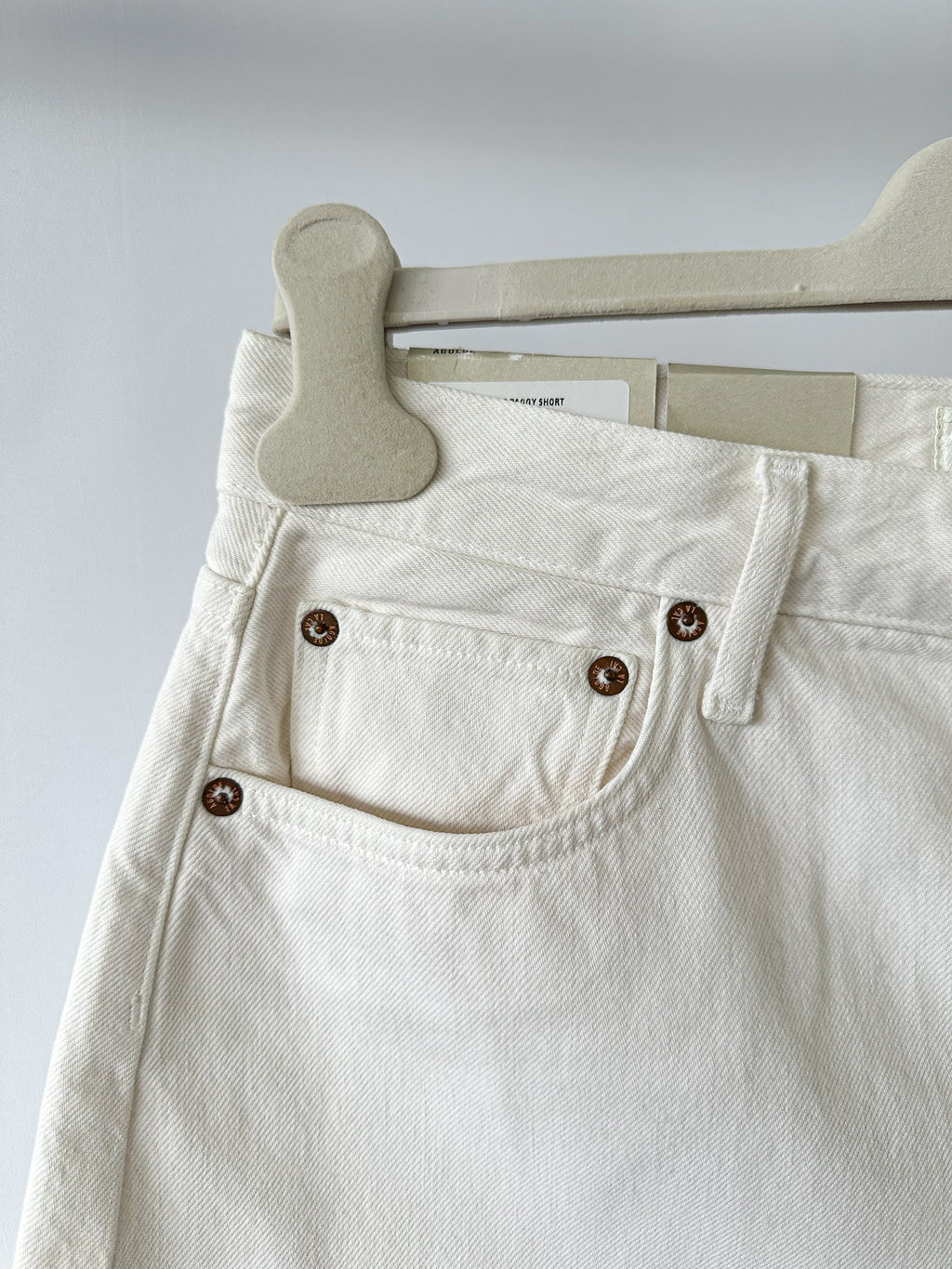 Agolde White Stella Denim Baggy Shorts