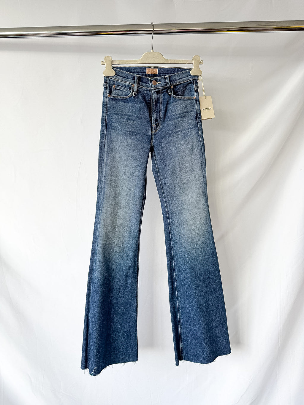 Mother The Doozy Fray Flared-Leg Denim Jeans