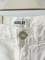 Agolde White Stella Denim Baggy Shorts