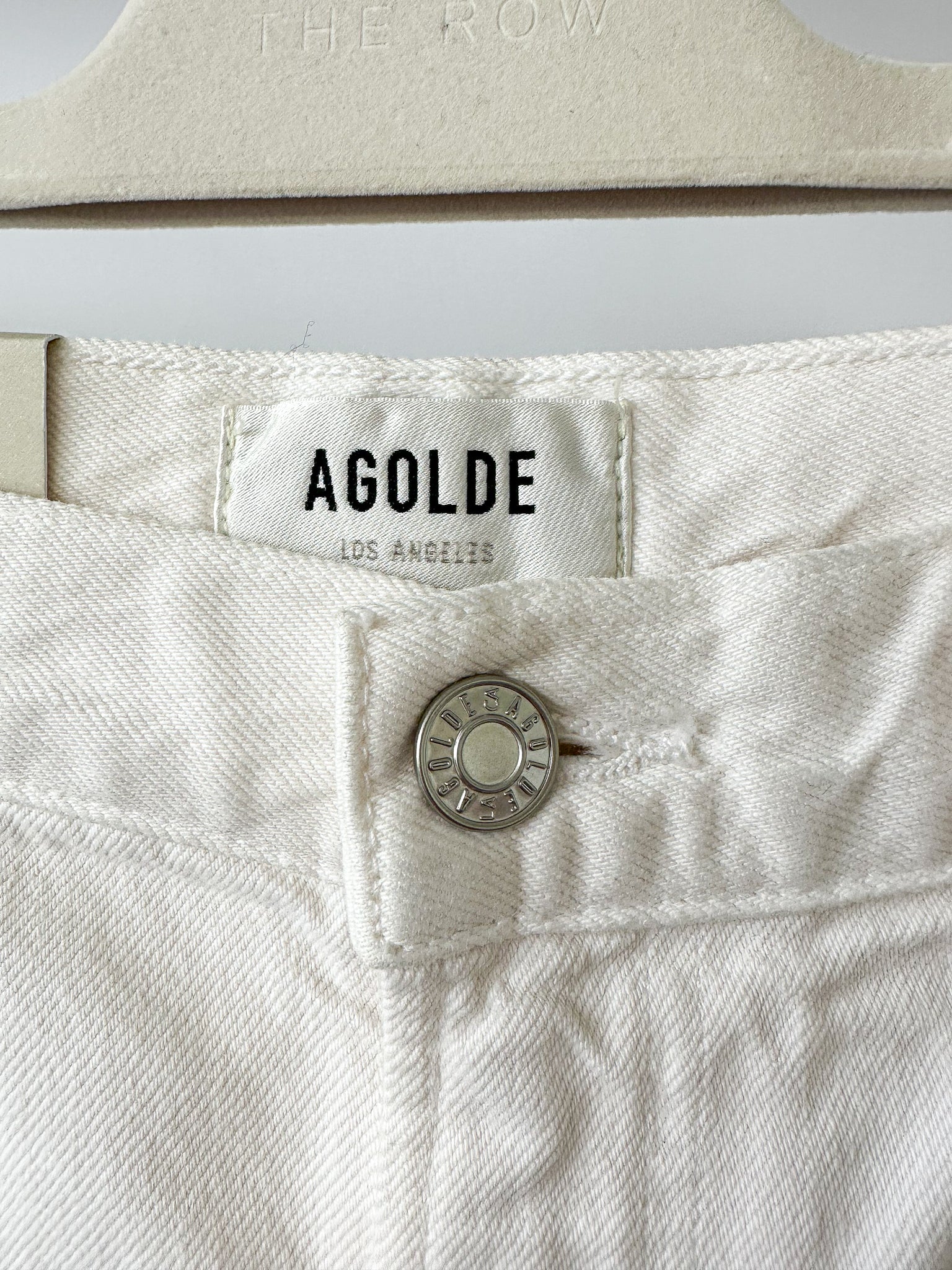 Agolde White Stella Denim Baggy Shorts