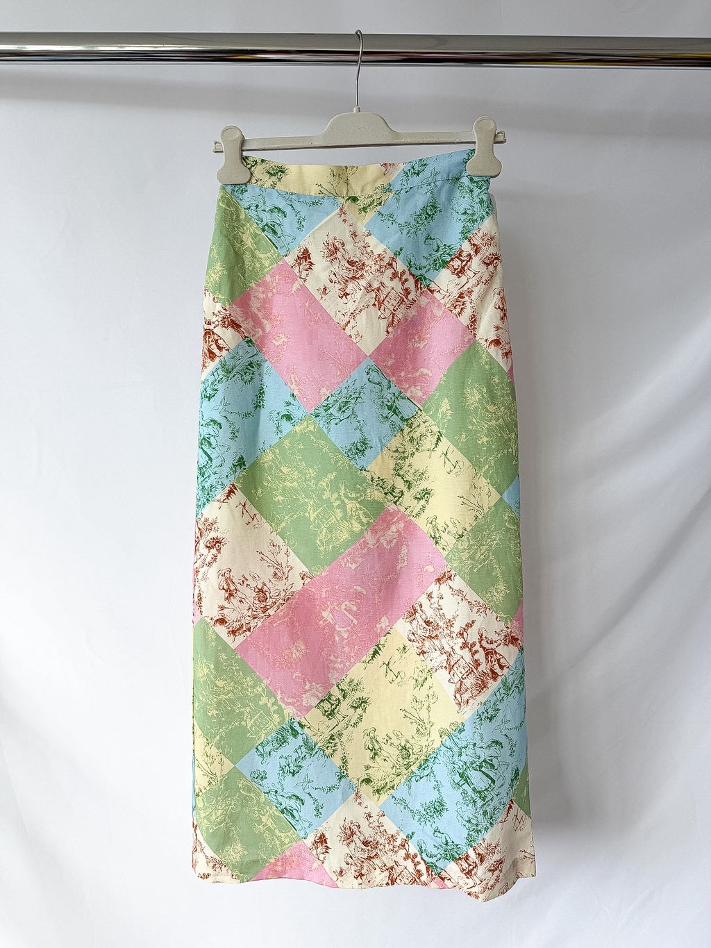 Kitri Floral Colorful Patchwork 90s Style Skirt
