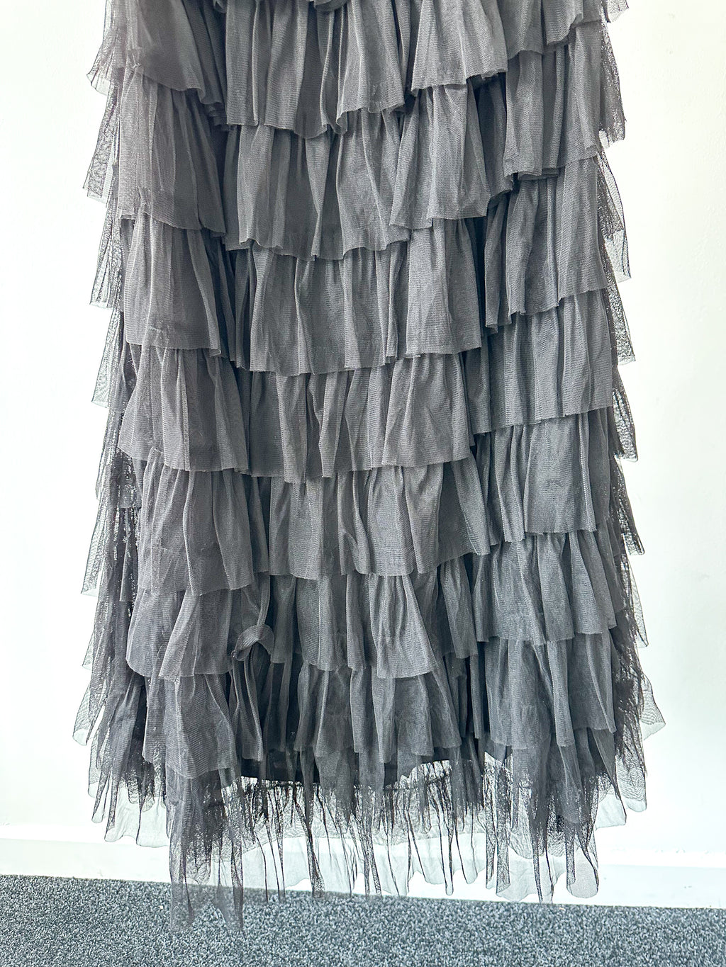 Amy Jane London Black Lace Sweetheart Neck Coquette Sofia Maxi Tulle Dress - House Of Huntington