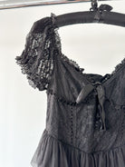 Amy Jane London Black Lace Sweetheart Neck Coquette Sofia Maxi Tulle Dress - House Of Huntington