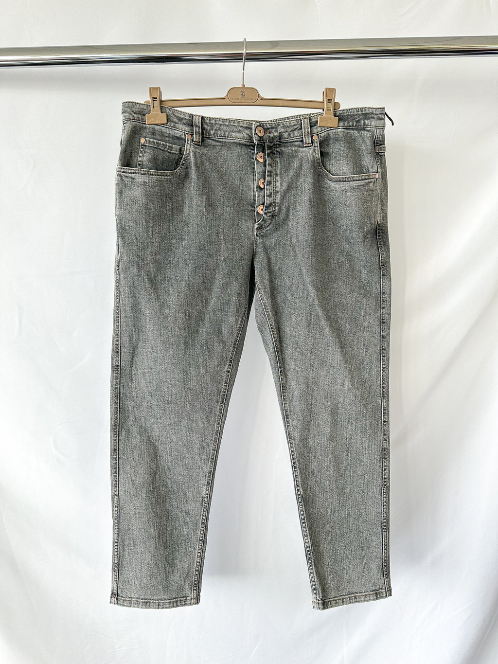 Brunello Cucinelli Grey The Boyish Tapered Hem Jeans