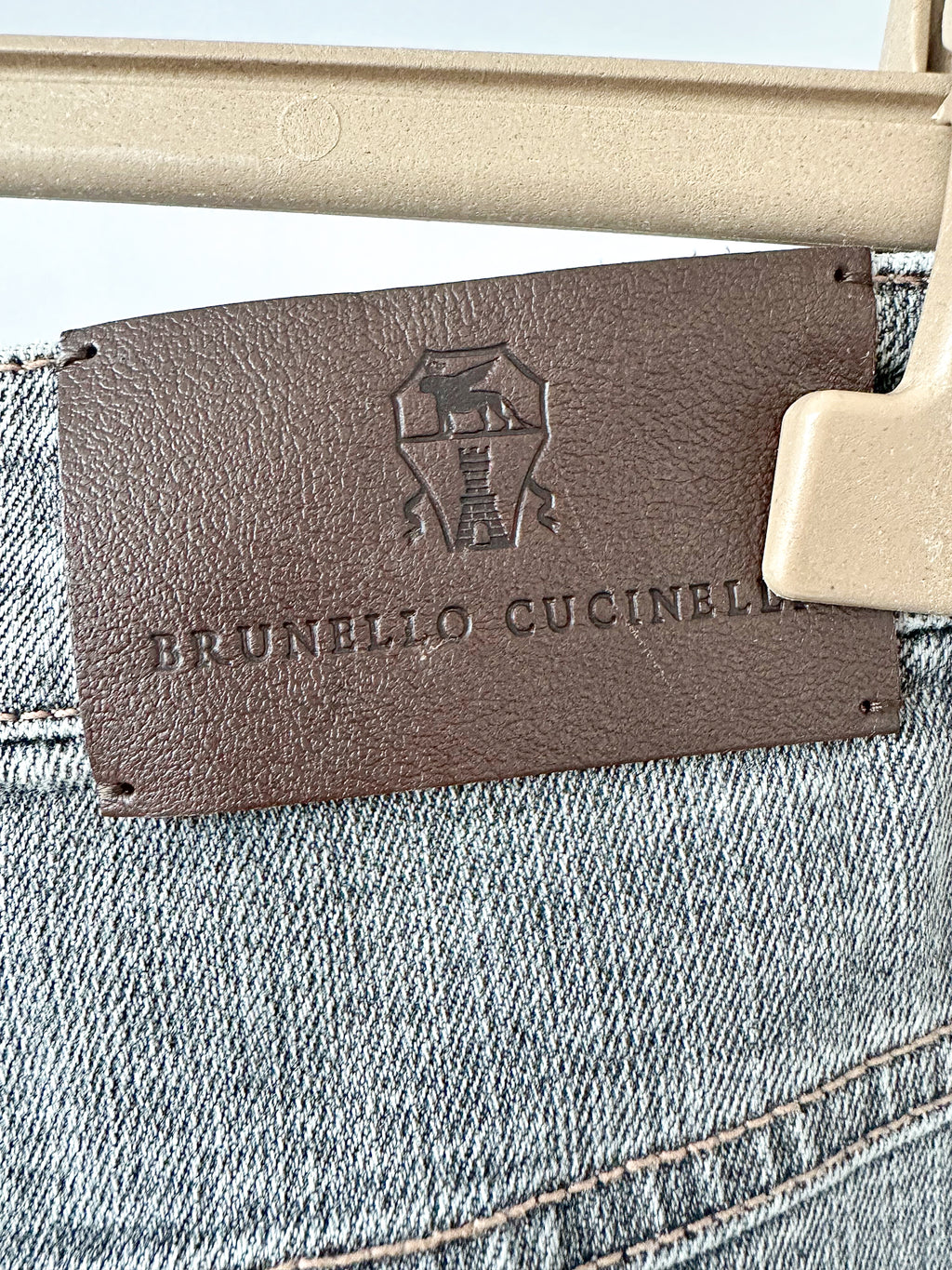 Brunello Cucinelli Grey The Boyish Tapered Hem Jeans