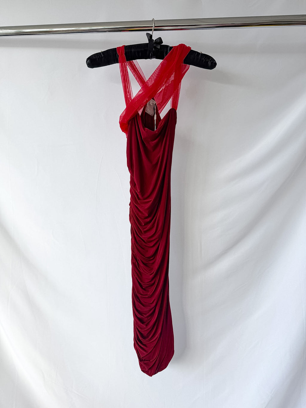 Nensi Dojaka Burgundy Pink Midi Dress