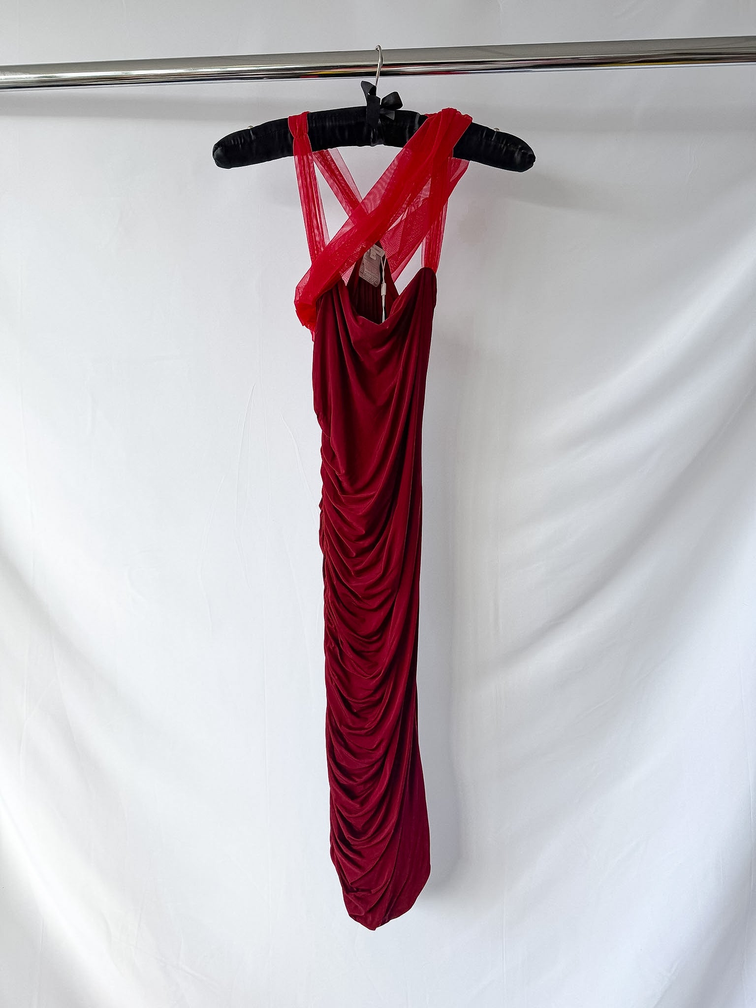 Nensi Dojaka Burgundy Pink Midi Dress