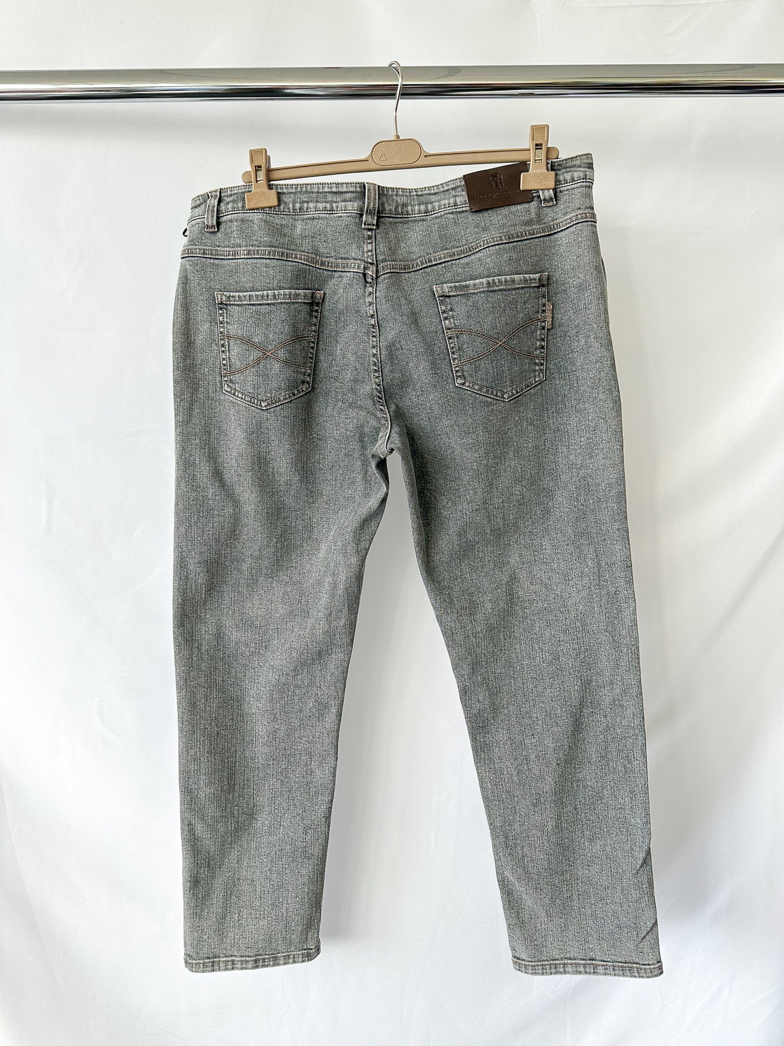 Brunello Cucinelli Grey The Boyish Tapered Hem Jeans
