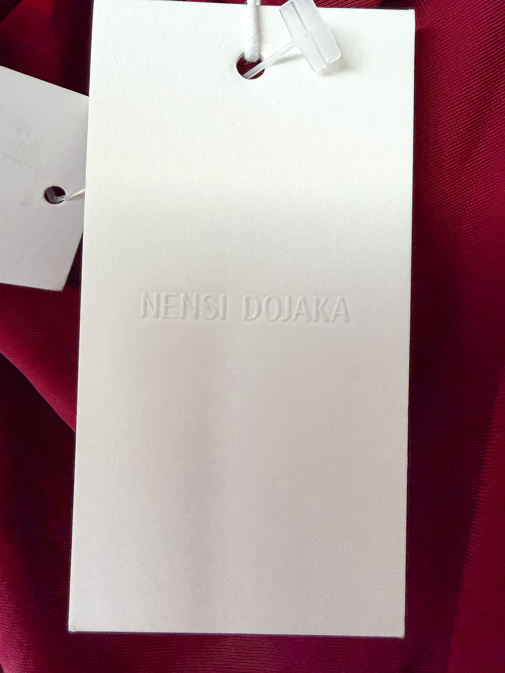 Nensi Dojaka Burgundy Pink Midi Dress