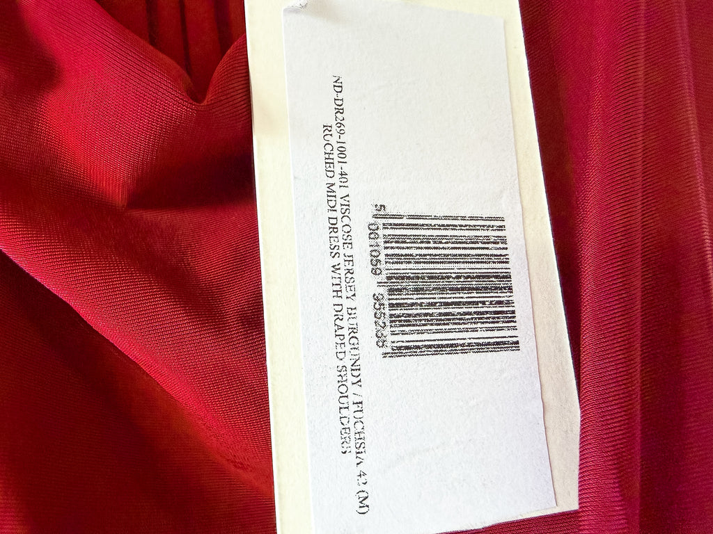 Nensi Dojaka Burgundy Pink Midi Dress