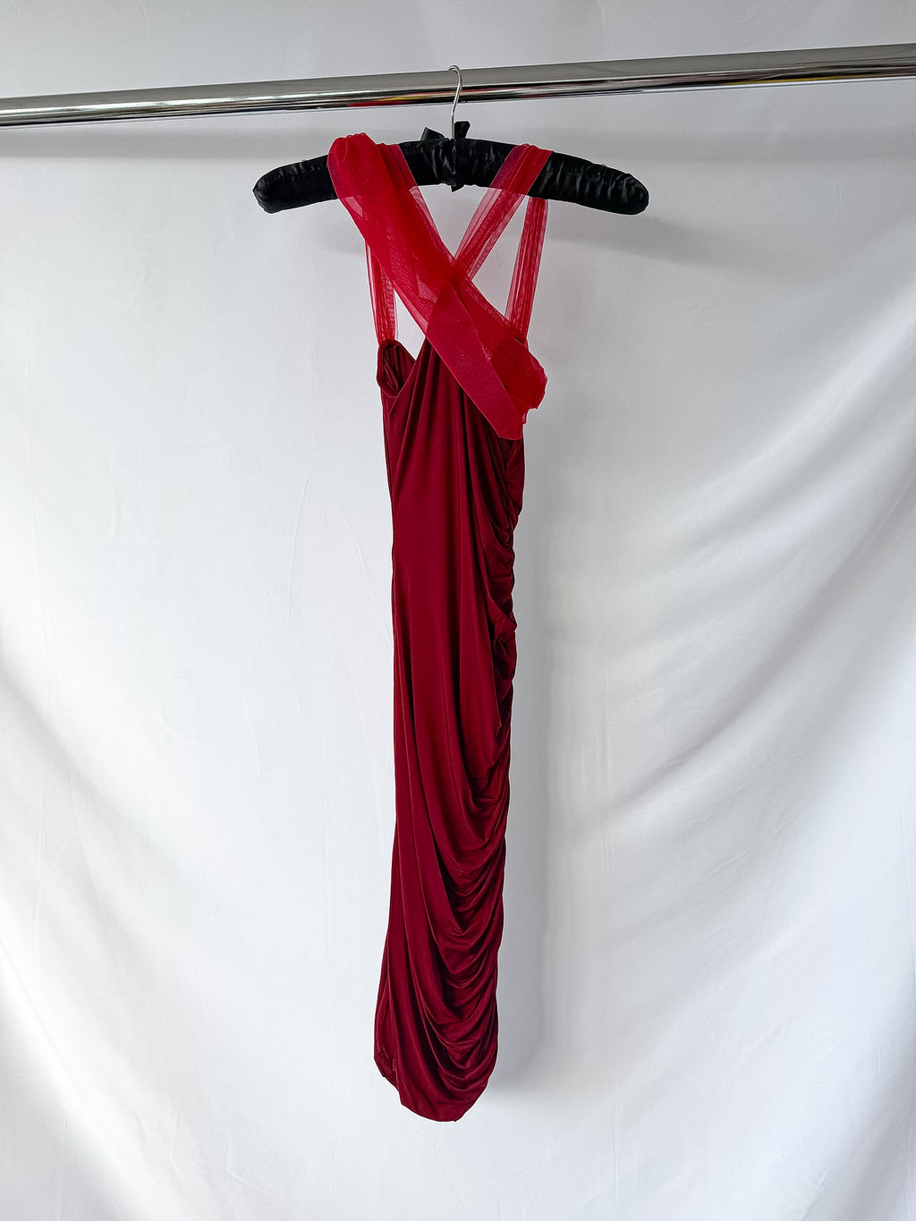 Nensi Dojaka Burgundy Pink Midi Dress