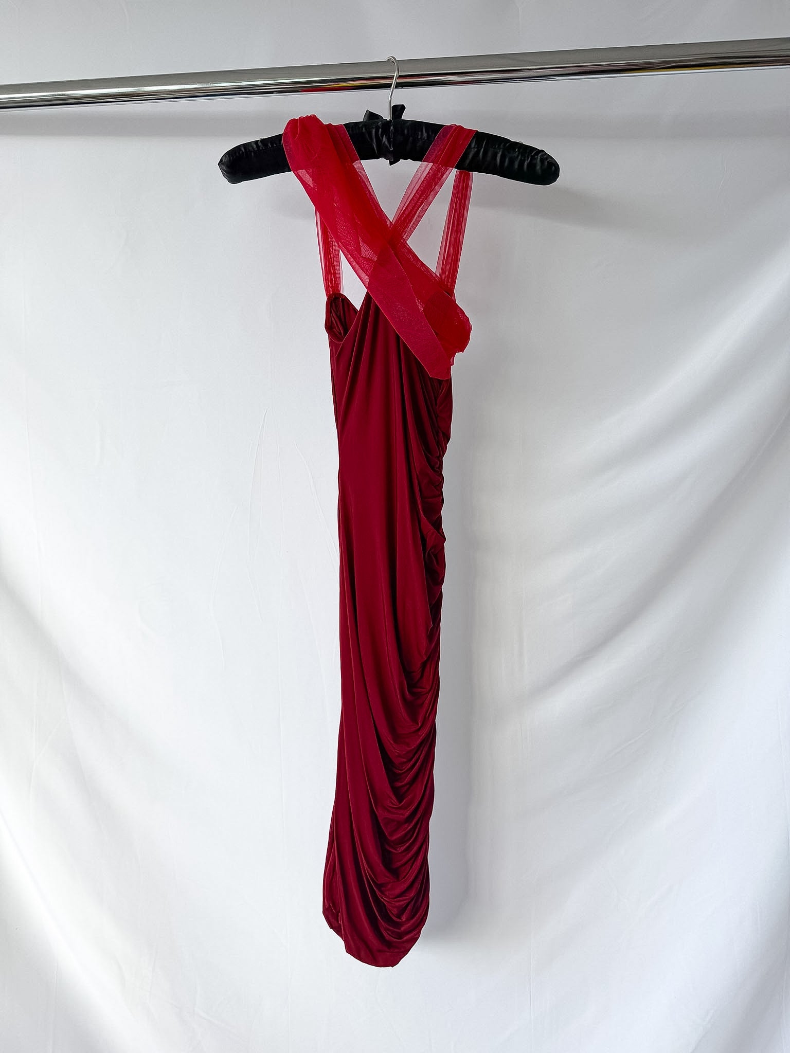 Nensi Dojaka Burgundy Pink Midi Dress