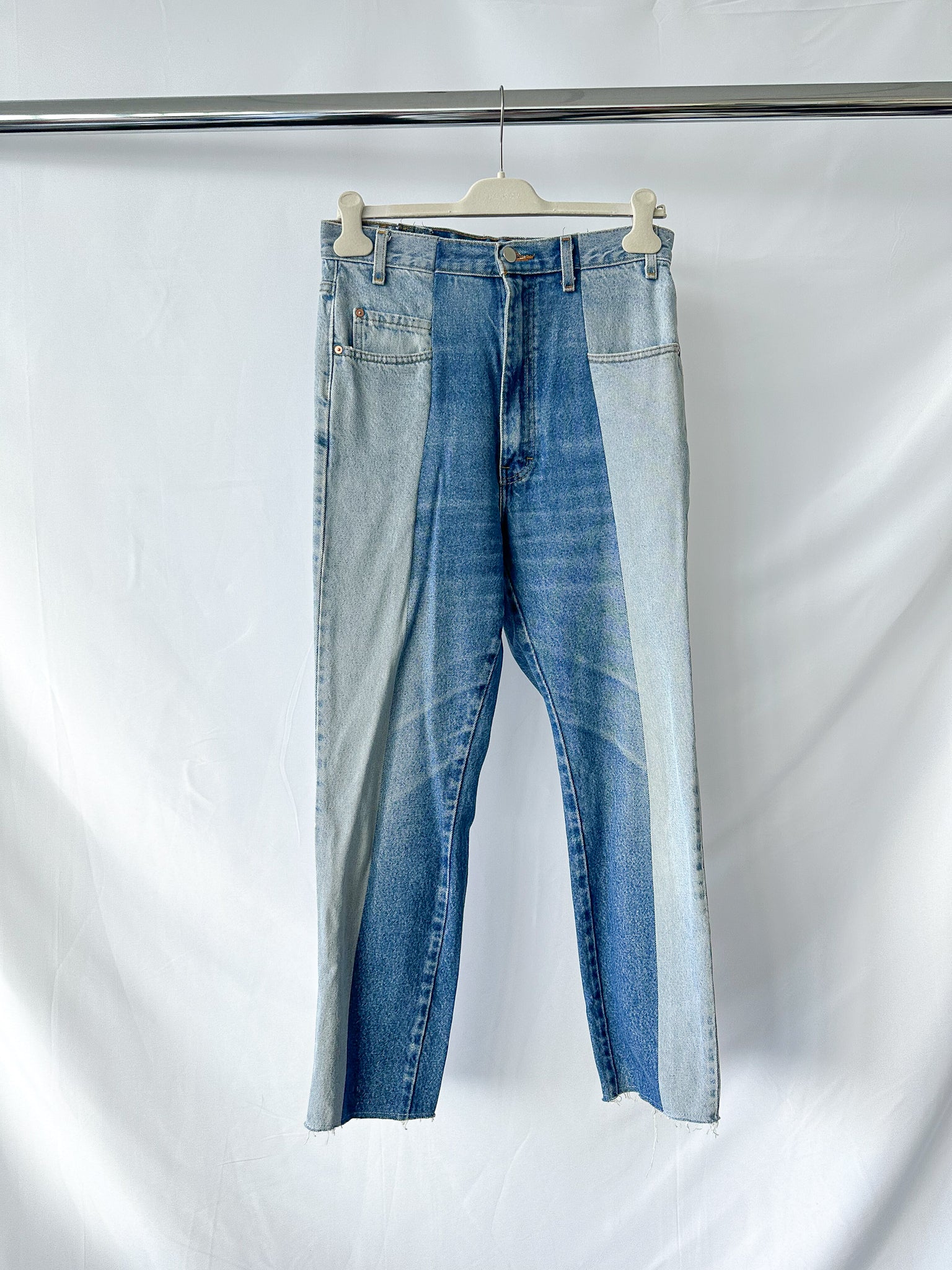 E.L.V. Denim The Twin Two Tone Light Blue Straight Leg Jeans