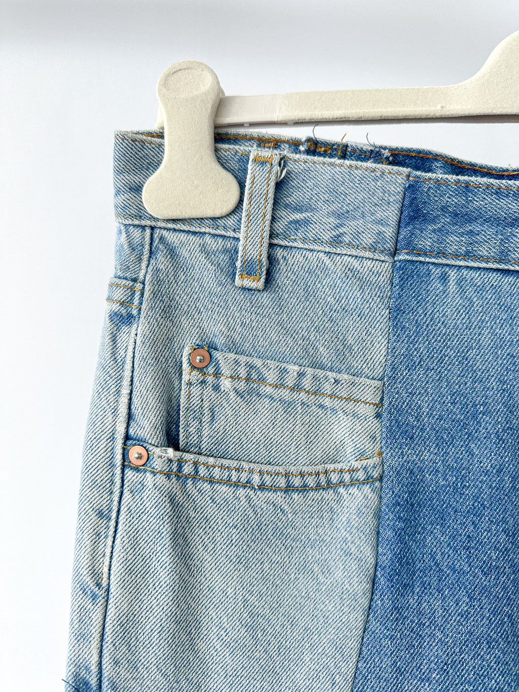 E.L.V. Denim The Twin Two Tone Light Blue Straight Leg Jeans